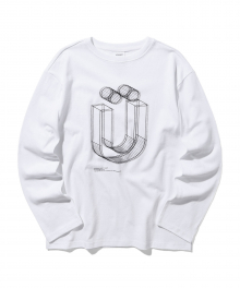 3D U 로고 티셔츠 L/S 화이트(IK1JFMT550A)