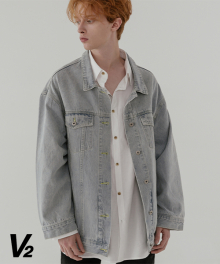 Overfit blue washing denim jacket