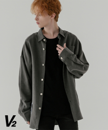 Overfit pigment shirt jacket_gray