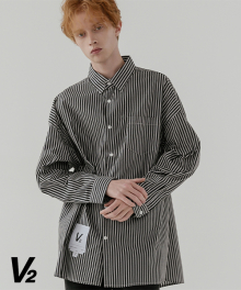 Overfit stripe shirt_black