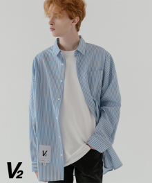 Overfit stripe shirt_blue