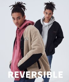 Reversible Y Neck Fleece Jacket - Black