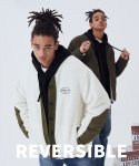 어드바이저리(ADVISORY) Reversible Y Neck Fleece Jacket - Khaki