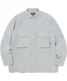 SP-Logo Corduroy Shirt  Grey