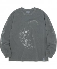 TWO BOYS Overdyed L/SL Top Charcoal