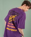 LIVE 로고 오버핏 티셔츠-퍼플