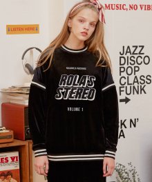 (TS-19723) VELVET SWEATSHIRT BLACK