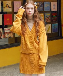 (CD-19531) POCKET SHORT CARDIGAN MUSTARD