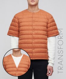 쇼트 슬리브 라이트 다운 재킷 [오렌지]