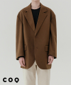 Overfit two button coat jacket_brown