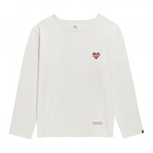 노맨틱 로고 보트넥 티셔츠 크림