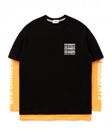 IG Slogan Layered Tee (Black/Orange)