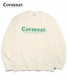 AUTHENTIC LOGO CREWNECK  IVORY/GREEN