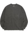 Overdyed Pocket L/SL Top Charcoal