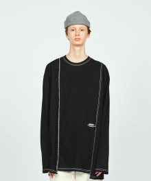 CUT CTRS ST OVER L/S TEE BLACK