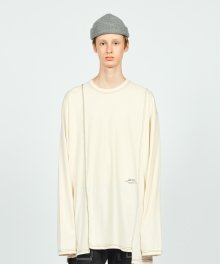 CUT CTRS ST OVER L/S TEE IVORY