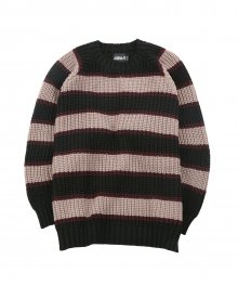 Oversized Stripe Sweater [Black]