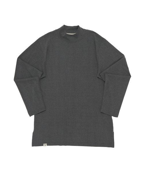 어낫띵(anothing) HALF TURTLE-NECK INNER LAYERED TEE (Charcoal)
