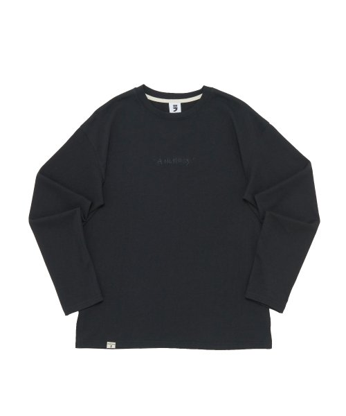 어낫띵(anothing) LETTERING DROP-SHOULDER TEE (Black)