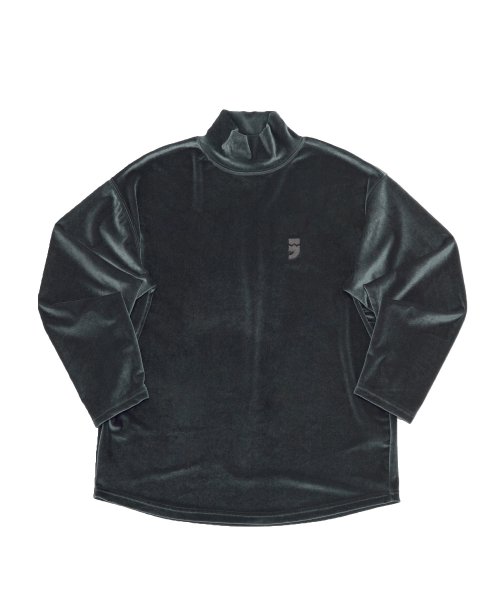 어낫띵(anothing) DROP-SHOULDER VELVET TURTLE-NECK TEE (Charcoal)