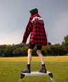 [UNISEX] DIFFERENT LETTERED CHECK HOOD SHIRTS RED