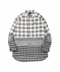 Oversized Check Mixed Shirt [White]