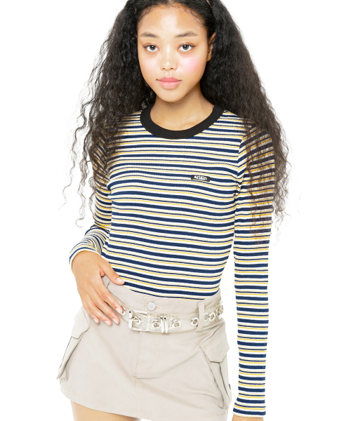 아파트먼트(apartment) (W) BOURGOGNE LONG SLEEVE - NAVY