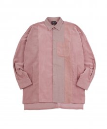 Mixed Corduroy Oversized Shirt [Pink]