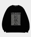 LOVE DIVISION 에드반스 버닝 블랙 스웨트 셔츠 (Hommage line)