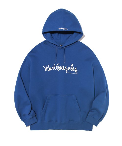 와키윌리(WACKY WILLY) M/G SIGN LOGO HOODIE INDIGO BLUE - 사이즈 & 후기 | 무신사