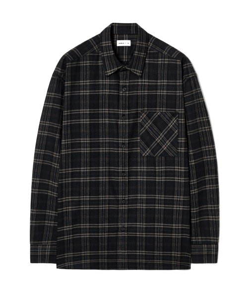 Musinsa Anoblir Semi Overfit Tartan Check Shirt Umber Black