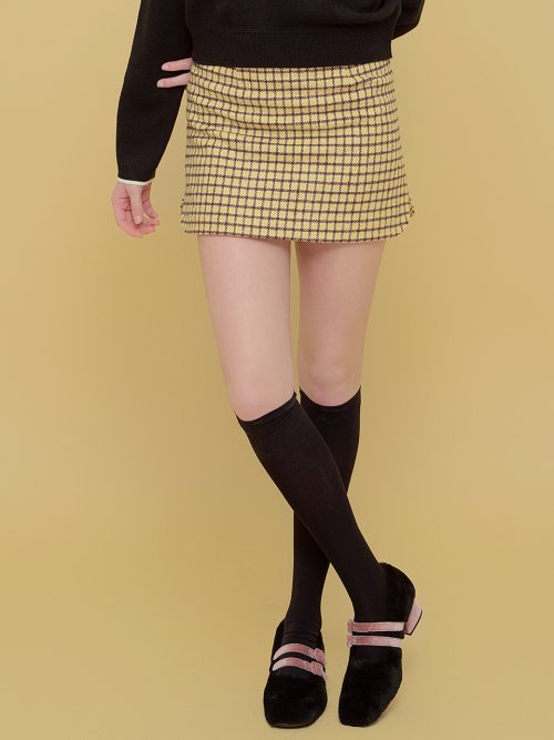 MUSINSA | MARGARIN FINGERS scallop slit skirt (yellow)