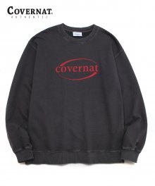 PIGMENT DYED SERIF LOGO CREWNECK CHARCOAL