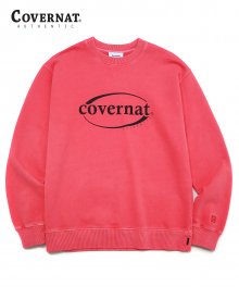 PIGMENT DYED SERIF LOGO CREWNECK RED