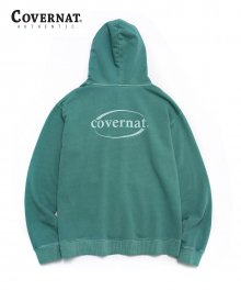 PIGMENT DYED SERIF LOGO HOODIE GREEN