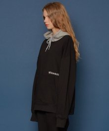 [UNISEX] 부클 로고 후드티 (BLACK)