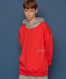 [UNISEX] 부클 로고 후드티 (RED)