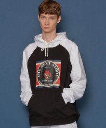 [UNISEX] 폭스 래글런 후드티 (BLACK)