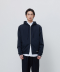 FINEST COTTON ZIP UP HOODIE-DEEP NAVY