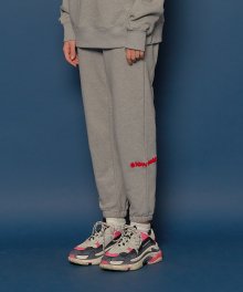 [UNISEX] 부클 로고 스웻팬츠 (GREY)