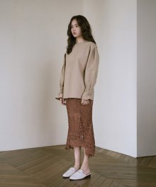 SENTIMENTAL SKIRT LIGHT BROWN