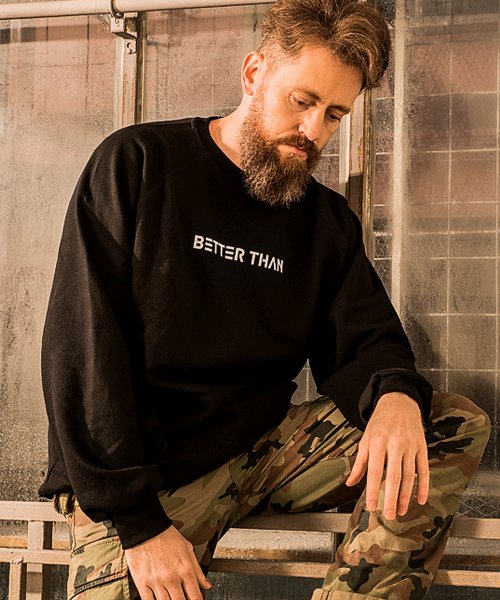 베러댄88(betterthan88) 에버그레이스 오버핏 포켓 맨투맨 밴타블랙