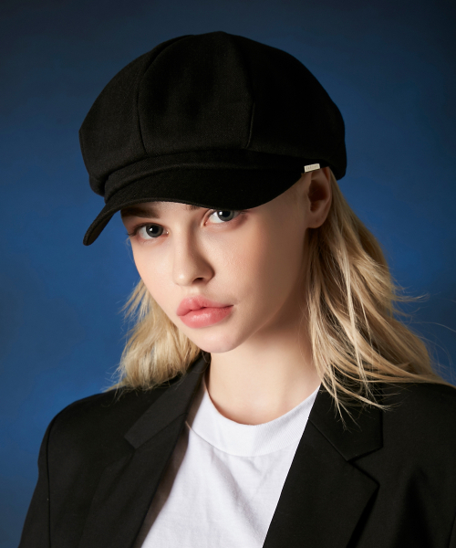 바잘(varzar) 메탈 팁 헤링본 뉴스보이캡 블랙