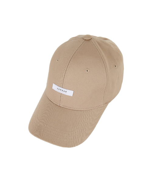 바잘(varzar) [Unisex] 솔리드 라벨 오버핏 볼캡 베이지