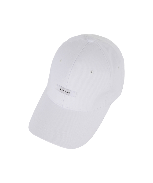 바잘(varzar) [Unisex] 솔리드 라벨 오버핏 볼캡 화이트
