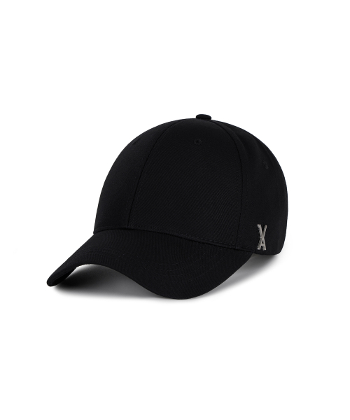 바잘(varzar) [Unisex] 스터드 로고 오버핏 볼캡 블랙