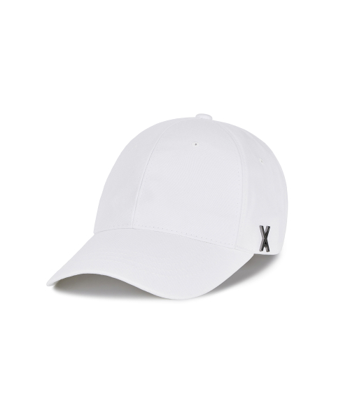 바잘(varzar) [Unisex] 스터드 로고 오버핏 볼캡 화이트