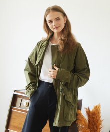 [unisex] art short jacket (khaki)