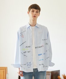 [unisex] graffity shirts (sky blue)