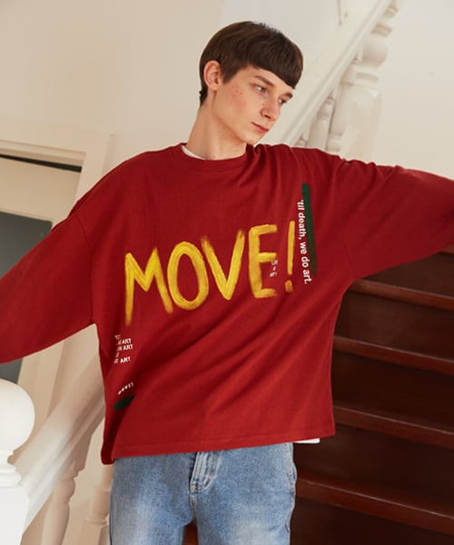미드나잇 무브(MIDNIGHT MOVE) [unisex] slogan T (red) - 38,400 | 무신사
